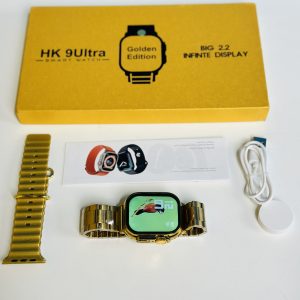 HK 9Ultra Smartwatch Golden Edition (Dual Straps) – Black Color