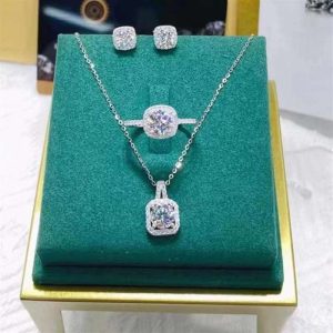 Silver Square Jewelry Set (4pcs Set)