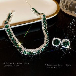 HD Diamond cut necklace Earrings set