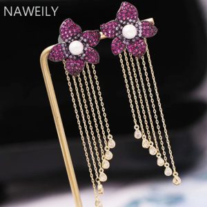 Multi Chain Flower Earring